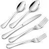 18/10 Stainless Steel Silverware Set Full Dishes 60-Piece Fancy Flatware Cutlery Set for 12 Pocketknife Mirror Polished Knife