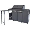 4-Burner Gas Outdoor Kitchen Island Grill & Storage Cabinets, 52000BTU Stainless Steel Patio Garden Propane Gas BBQ Grill