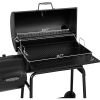 CC1830F Grill With Offset Smoker Barrel Charcoal BBQ Outdoor Backyard Cooking Barbecue 811 Sq. Inches Space Black Kitchen Dining