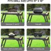 Portable Outdoor Grill Table, Wheels Spice Rack Tissue Holder Collapsible Grill Carts, Garden Barbecue Grill