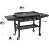 Gas Griddle Cooking Station 4 Burner Flat Top Gas Grill Propane Fuell Professional 36' Outdoor Griddle Station with Side Shelf