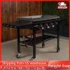 Gas Griddle Cooking Station 4 Burner Flat Top Gas Grill Propane Fuell Professional 36' Outdoor Griddle Station with Side Shelf