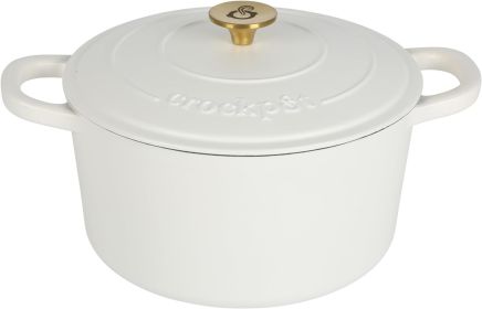 Crock-Pot Artisan Round Enameled Cast Iron Dutch Oven, 7-Quart, Lavender Purple (Color: White)