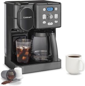 Cuisinart Coffee Maker, 12-Cup Glass Carafe, Automatic Hot & Iced Coffee Maker, Single Server Brewer, Navy Blue, SS-16 (Color: Black)